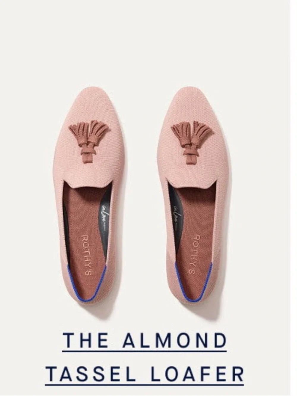 Rothy’s THE ALMOND TASSEL LOAFER Blush Pink Size 6.5